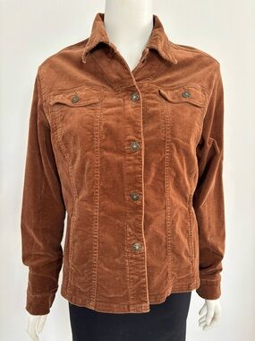 Women's Corduroy Jean Jacket in Rust Brown